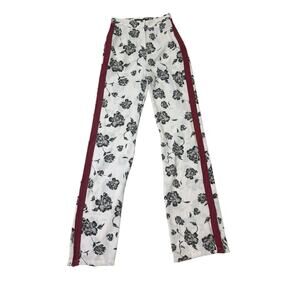 House of Harlow 1960 x‎ Revolve White Maroon Floral Trousers Pants XS Pockets